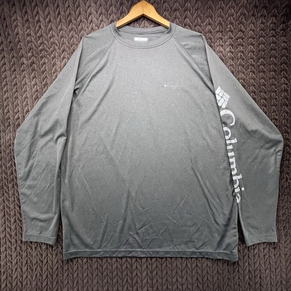 Columbia PFG Terminal Tackle Shirt XXL Gray Long Sleeve Lightweight Fishing